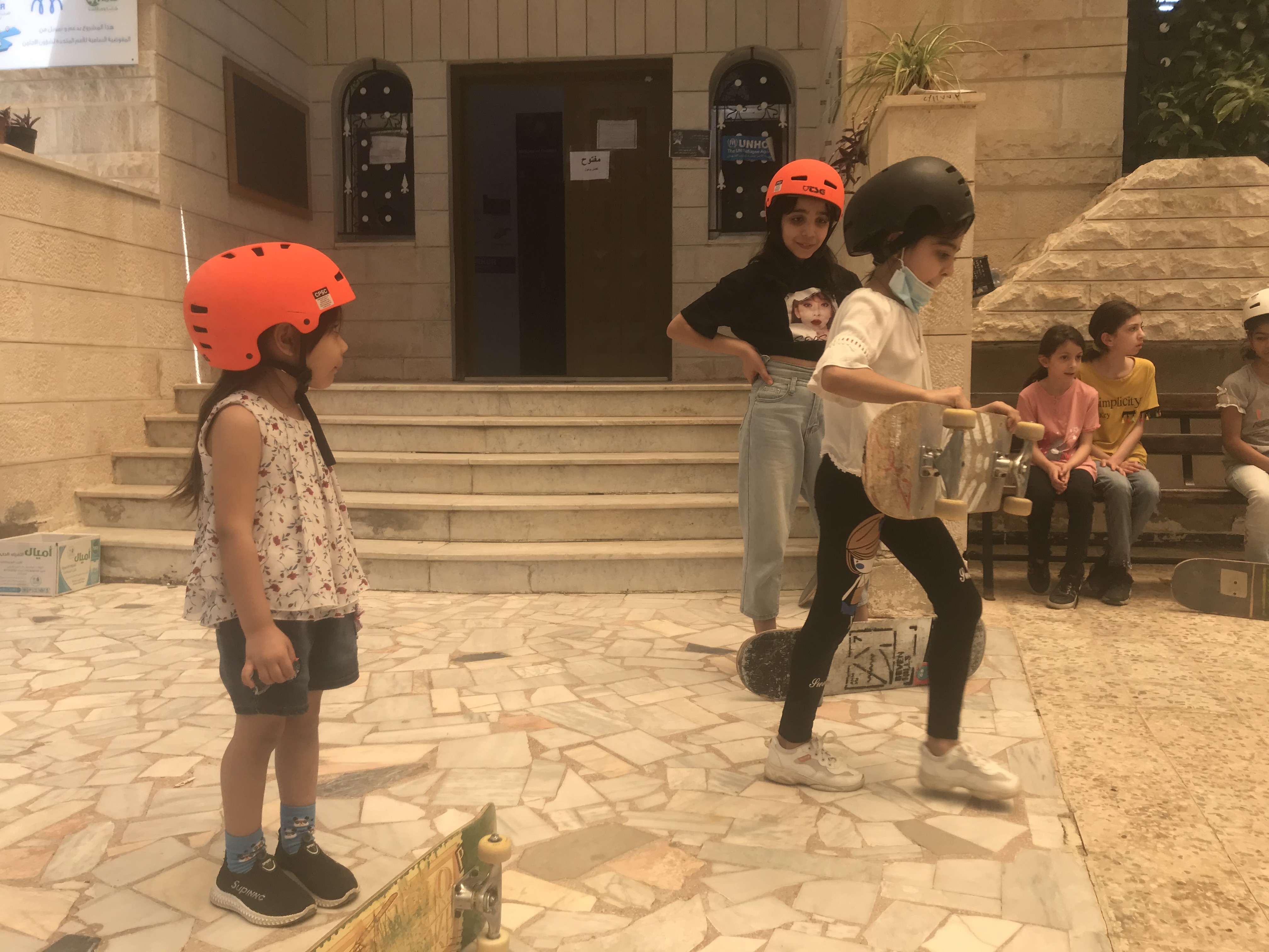 A girls' skate session in Zarqa